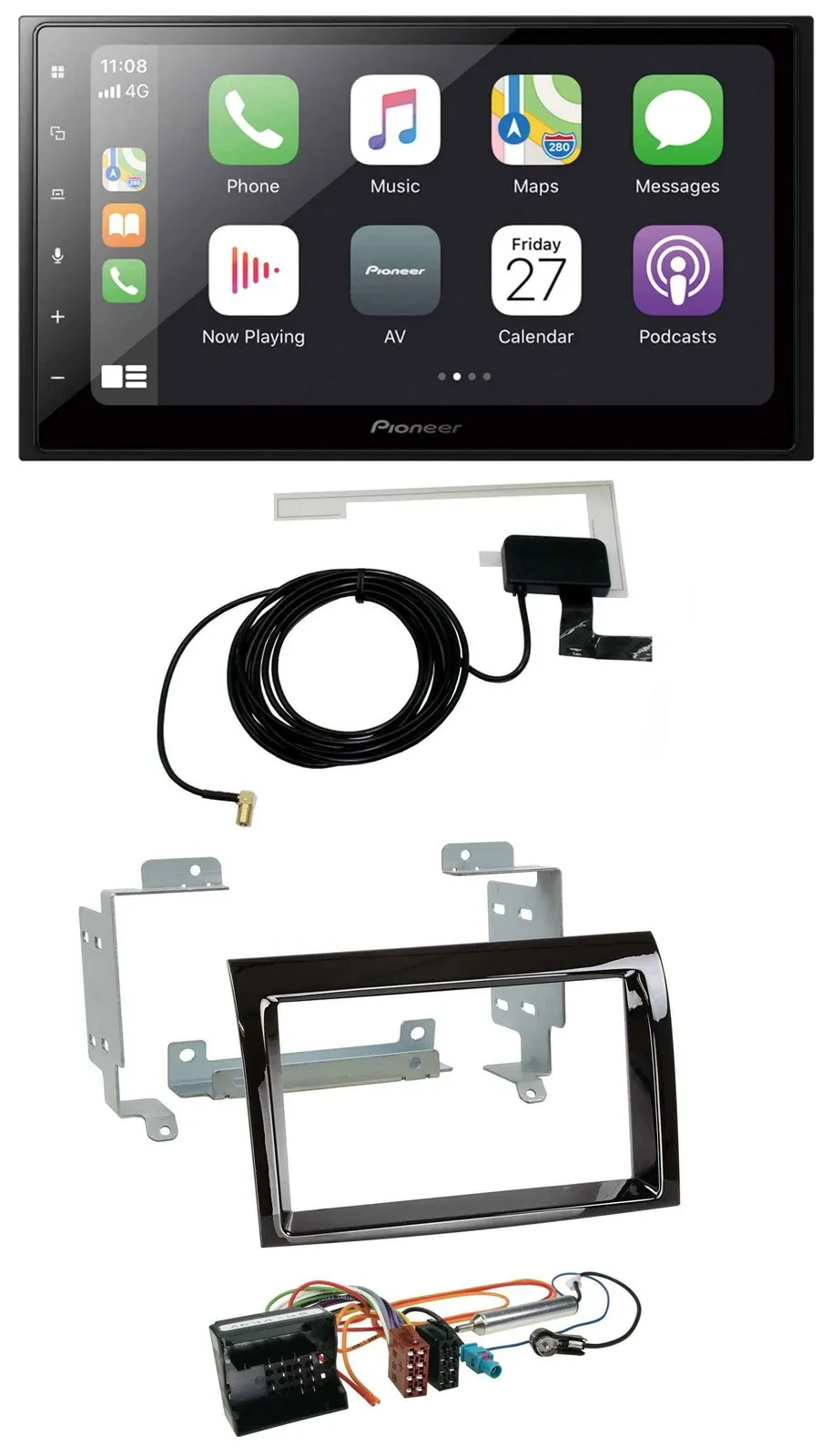 Автомагнитола Pioneer 2DIN USB Bluetooth DAB для Citroen Jumper 2006–2011 черный (Piano Black)