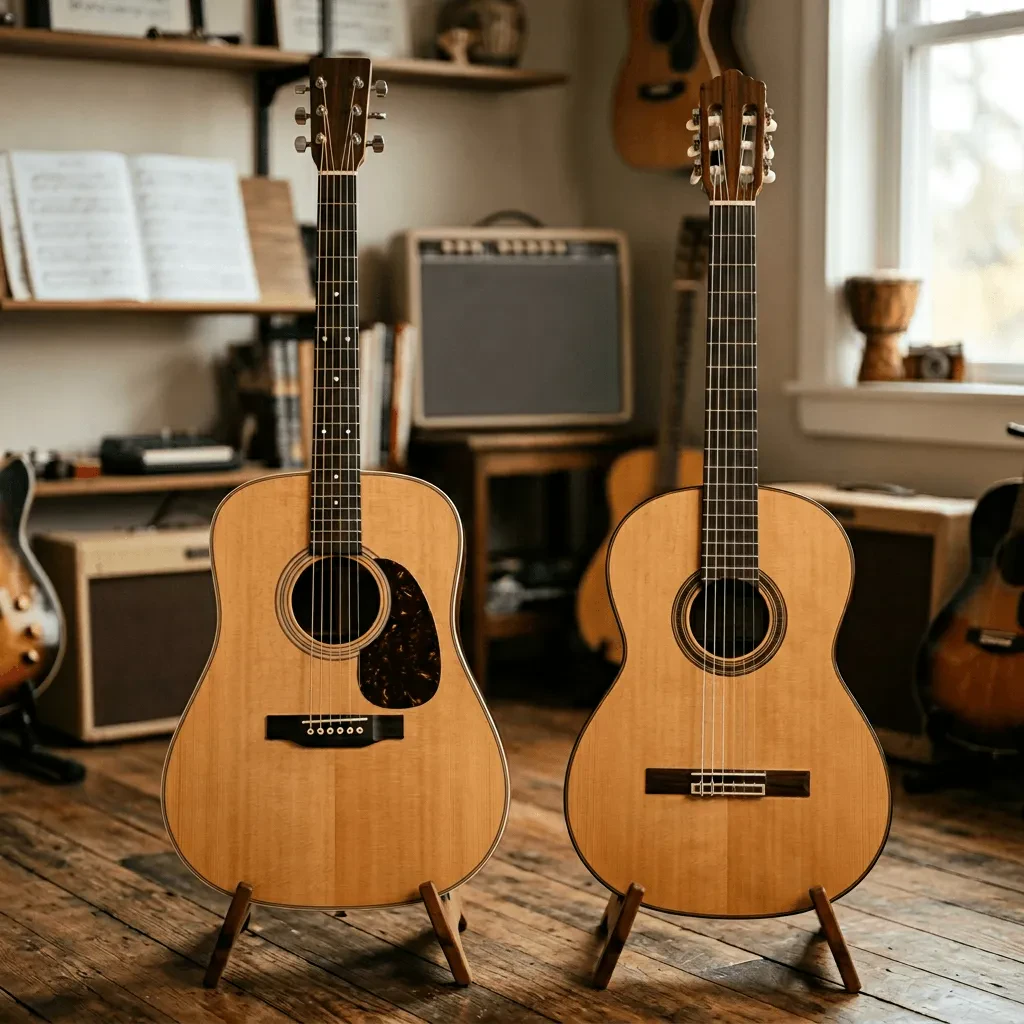 Как отличить акустическую гитару от классической