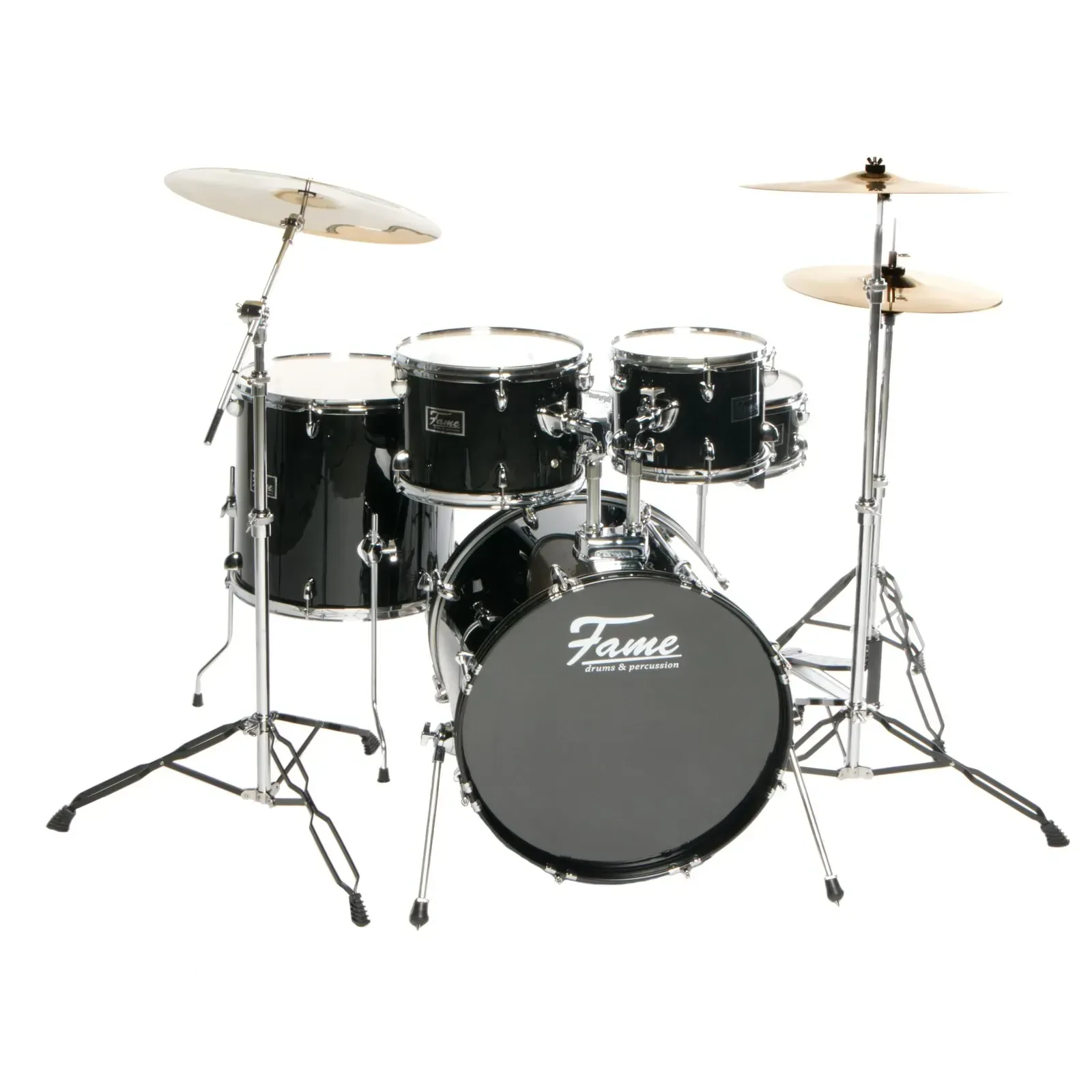 Ударная установка Fame Audio FG20B-BK Studio Set 20" бас-барабан, черный, фурнитура хром