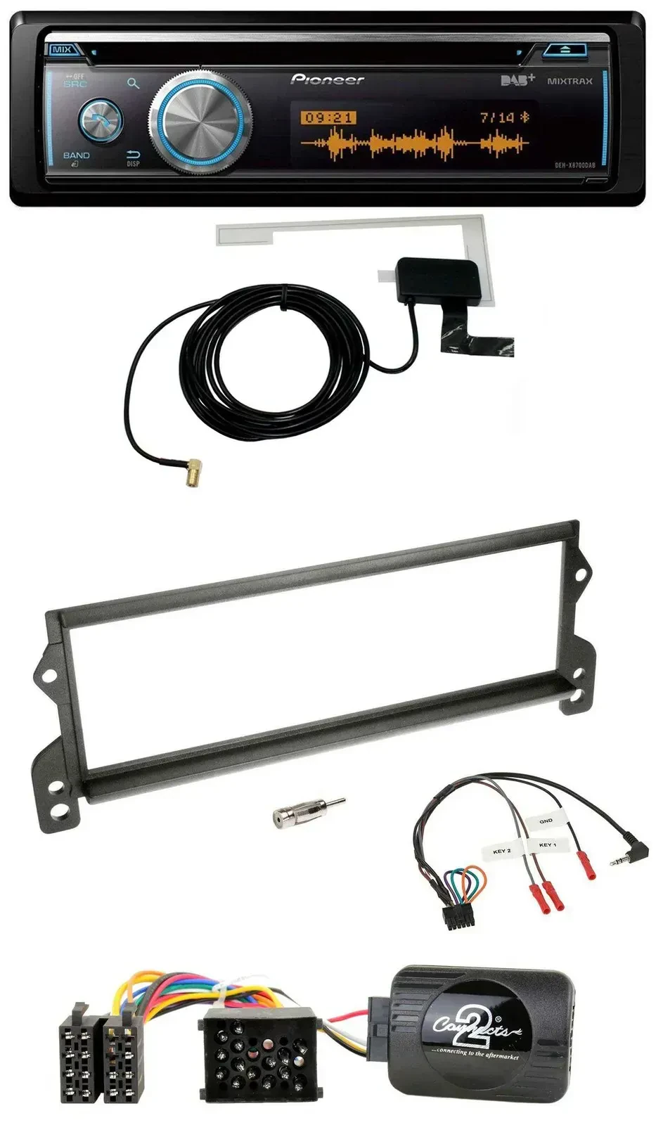 Pioneer Bluetooth DAB Lenkrad USB CD Autoradio für Mini (2001-2002)