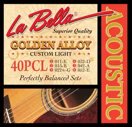 Струны для акустической гитары La Bella 40PCL 11-52, бронза