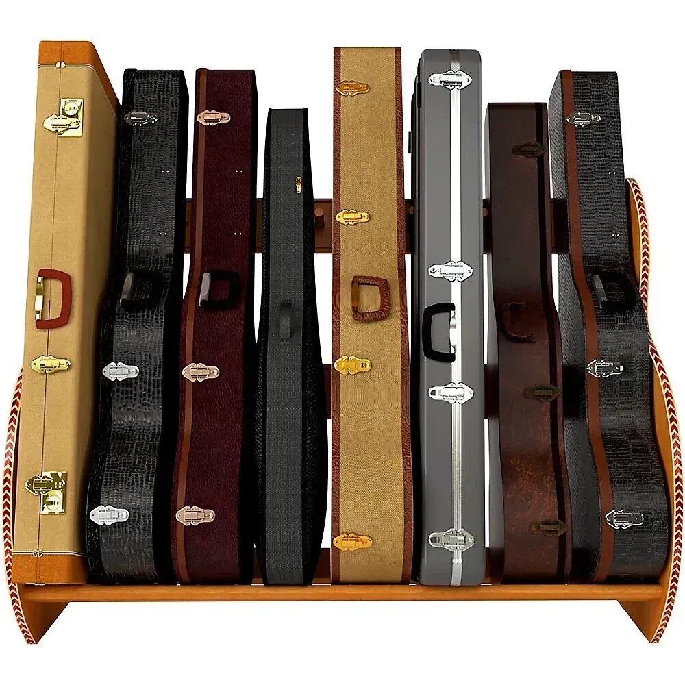 Стойка для гитарных кейсов A&S Crafted Products Studio Deluxe Guitar Case Rack Full Size, красный дуб (7–9 кейсов)