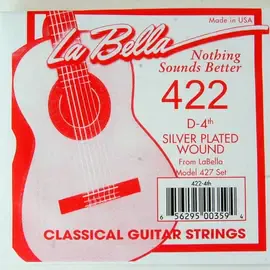 Струна для классической гитары La Bella 422, нейлон посеребренный, калибр 28