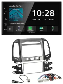 Kenwood Bluetooth MP3 DAB USB 2DIN Autoradio für Hyundai Santa Fe USB AUX 3 Scha