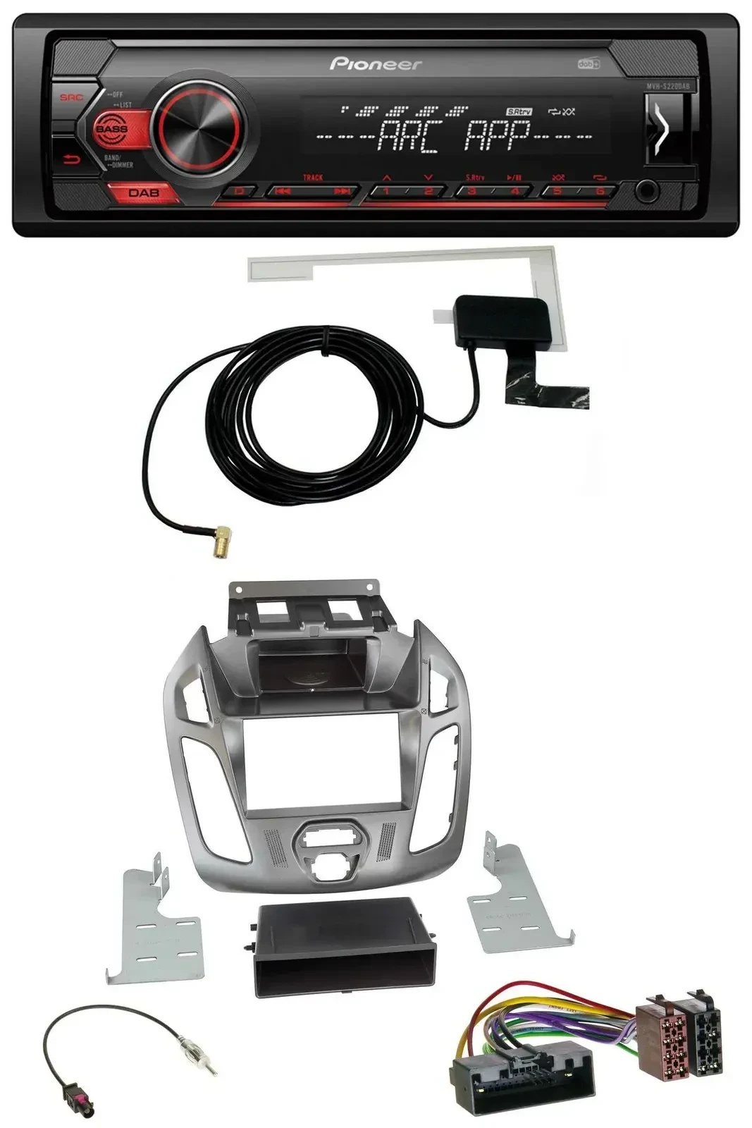 Автомагнитола Pioneer 1 DIN, USB, DAB, MP3, AUX для Ford Connect/Transit (2012–2018)