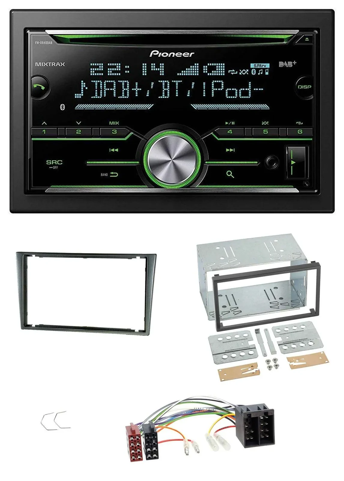 Pioneer Bluetooth MP3 DAB 2DIN USB CD Autoradio für Opel Corsa C ISO 2000-2004 a