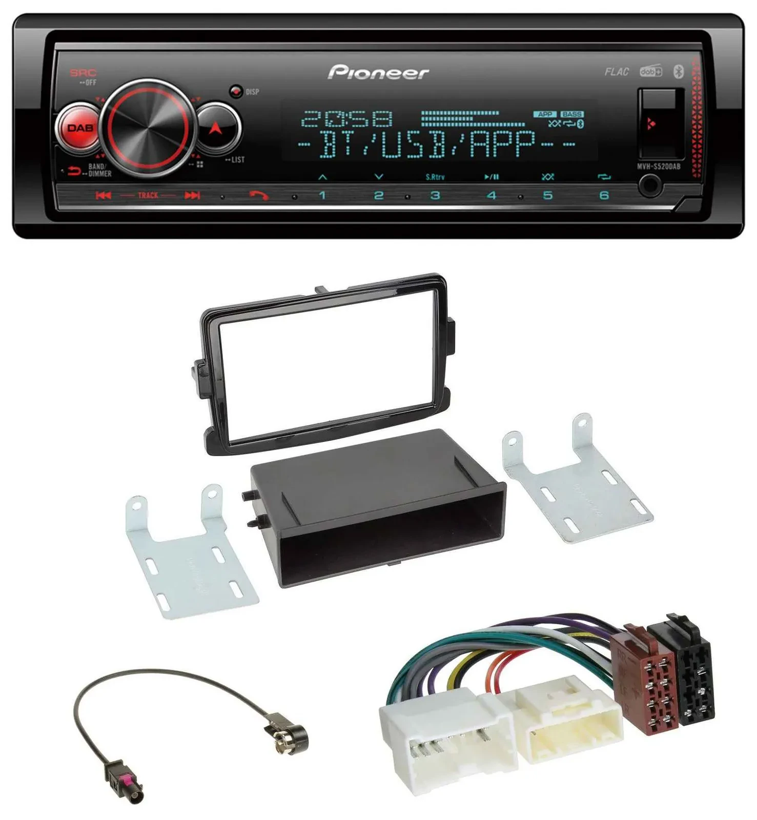 Pioneer Bluetooth USB MP3 DAB Autoradio für Dacia Lodgy Sandero Opel Vivaro