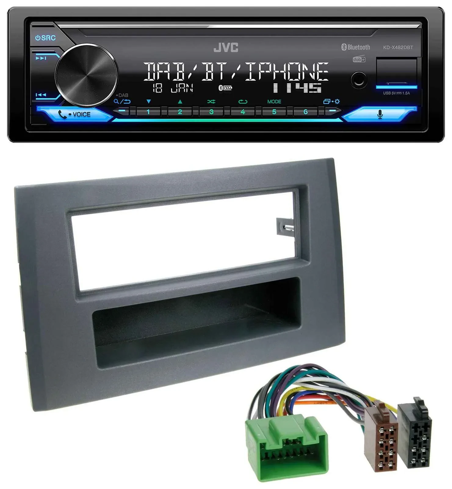 JVC Bluetooth DAB USB MP3 Autoradio für Volvo XC90 (16 Pin, 2002-2014)