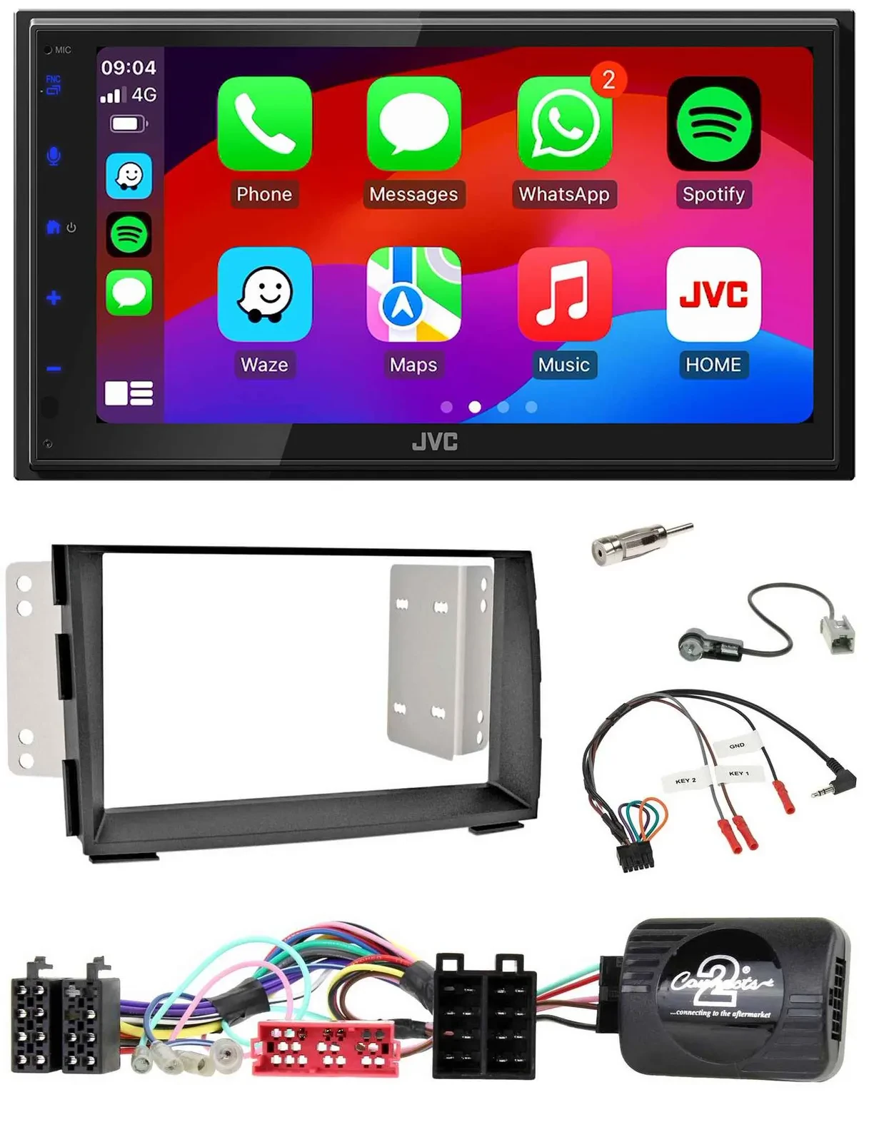 JVC Bluetooth USB Lenkrad 2DIN DAB Autoradio für Kia Venga 2010-2019