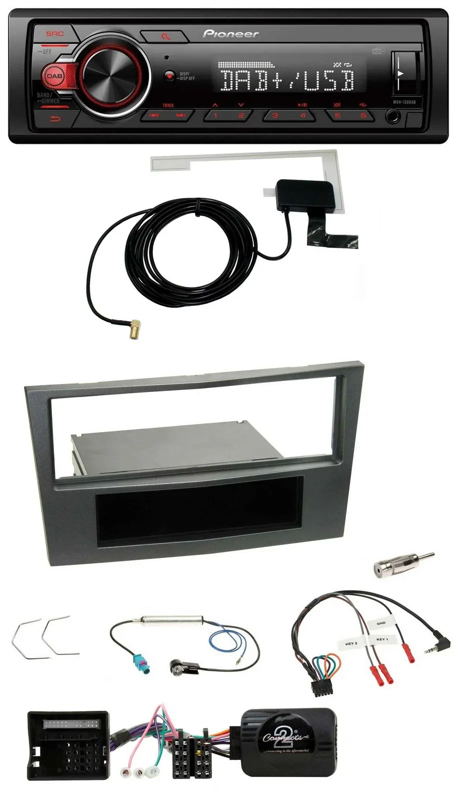 Автомагнитола Pioneer 1DIN MP3 DAB USB для Opel Antara, Astra H, Zafira B, совместима с кнопками на руле