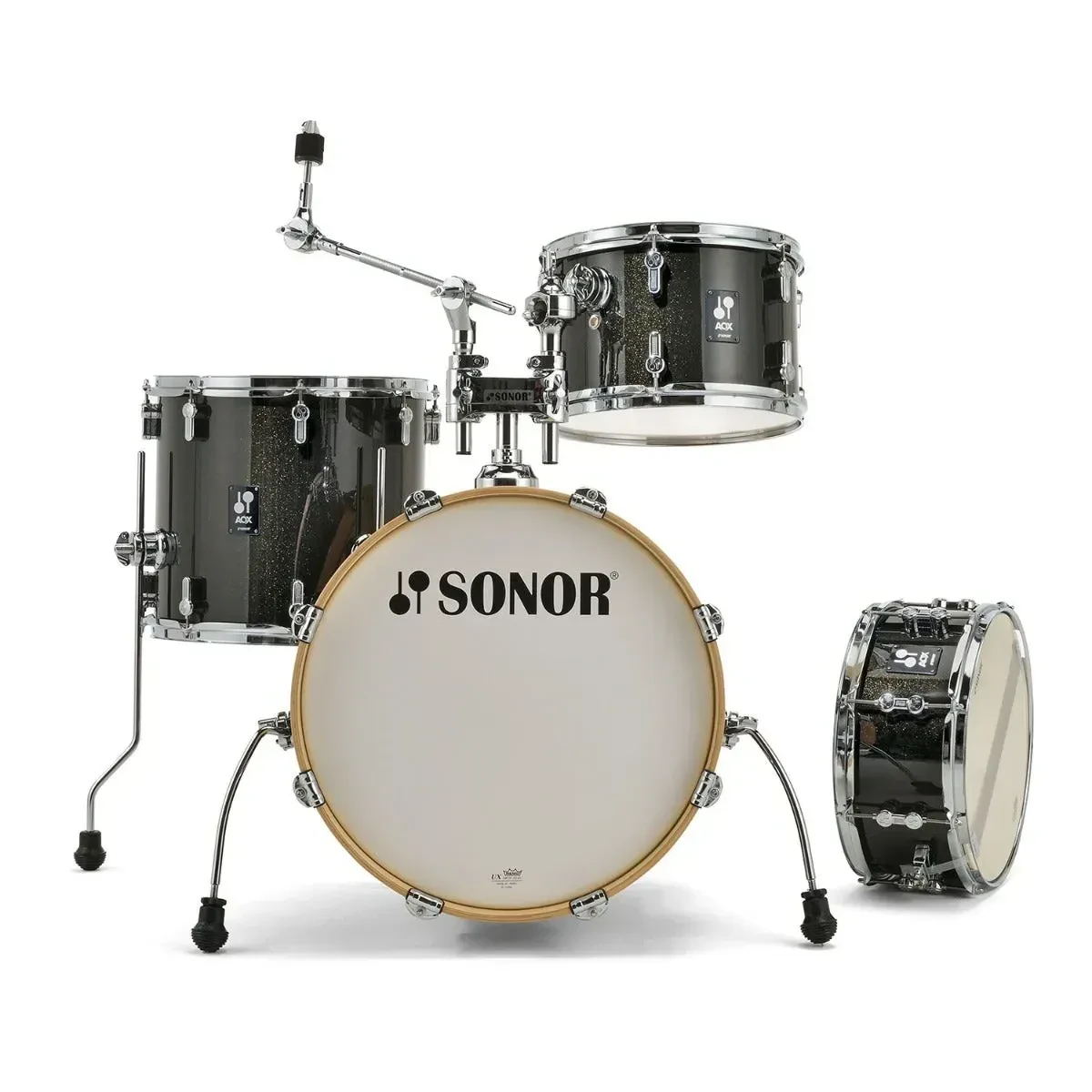Sonor AQX Jazz 4-Piece Drum Shell Pack (Black Midnight Sparkle)