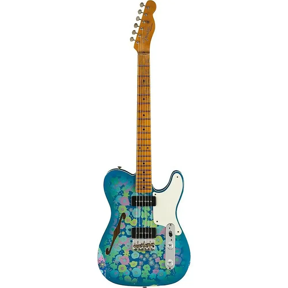 Электрогитара полуакустическая Fender Custom Shop Limited-Edition Dual P-90 Telecaster Relic Blue Flower