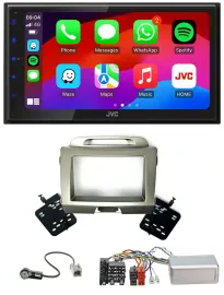 JVC Bluetooth USB Lenkrad 2DIN DAB Autoradio für Kia Sportage 3 2010-2015 silber