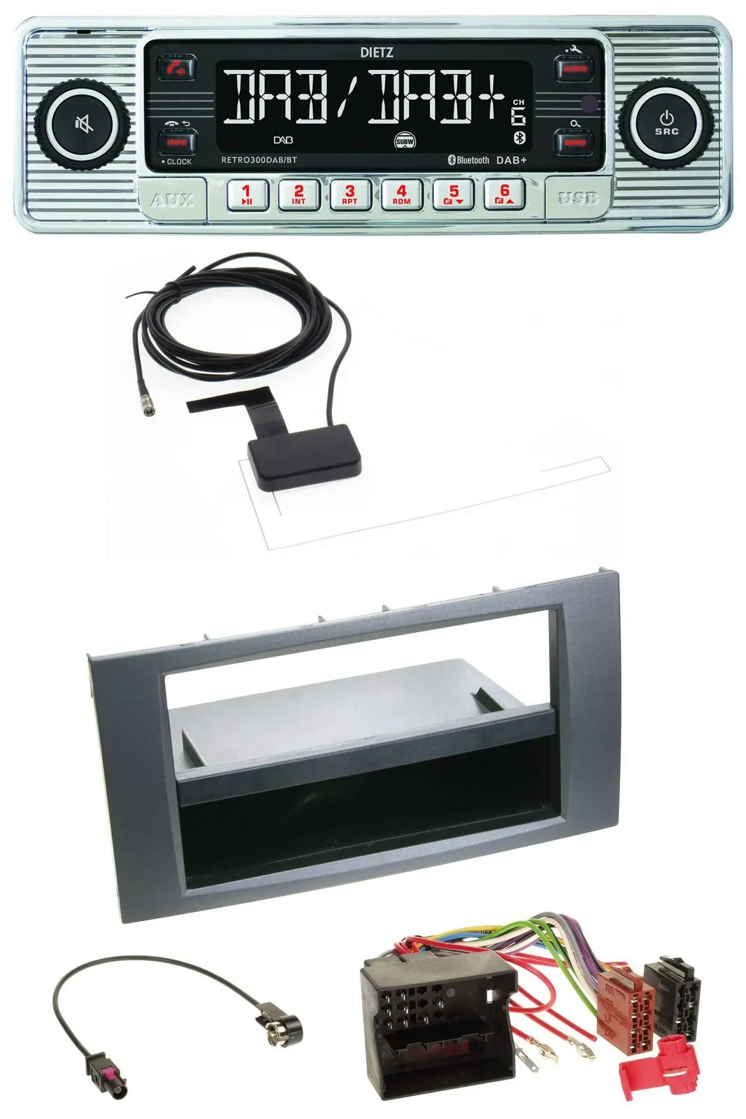 Dietz Bluetooth USB MP3 DAB Autoradio für Ford Focus C-Max Galaxy S-Max 03-07 an