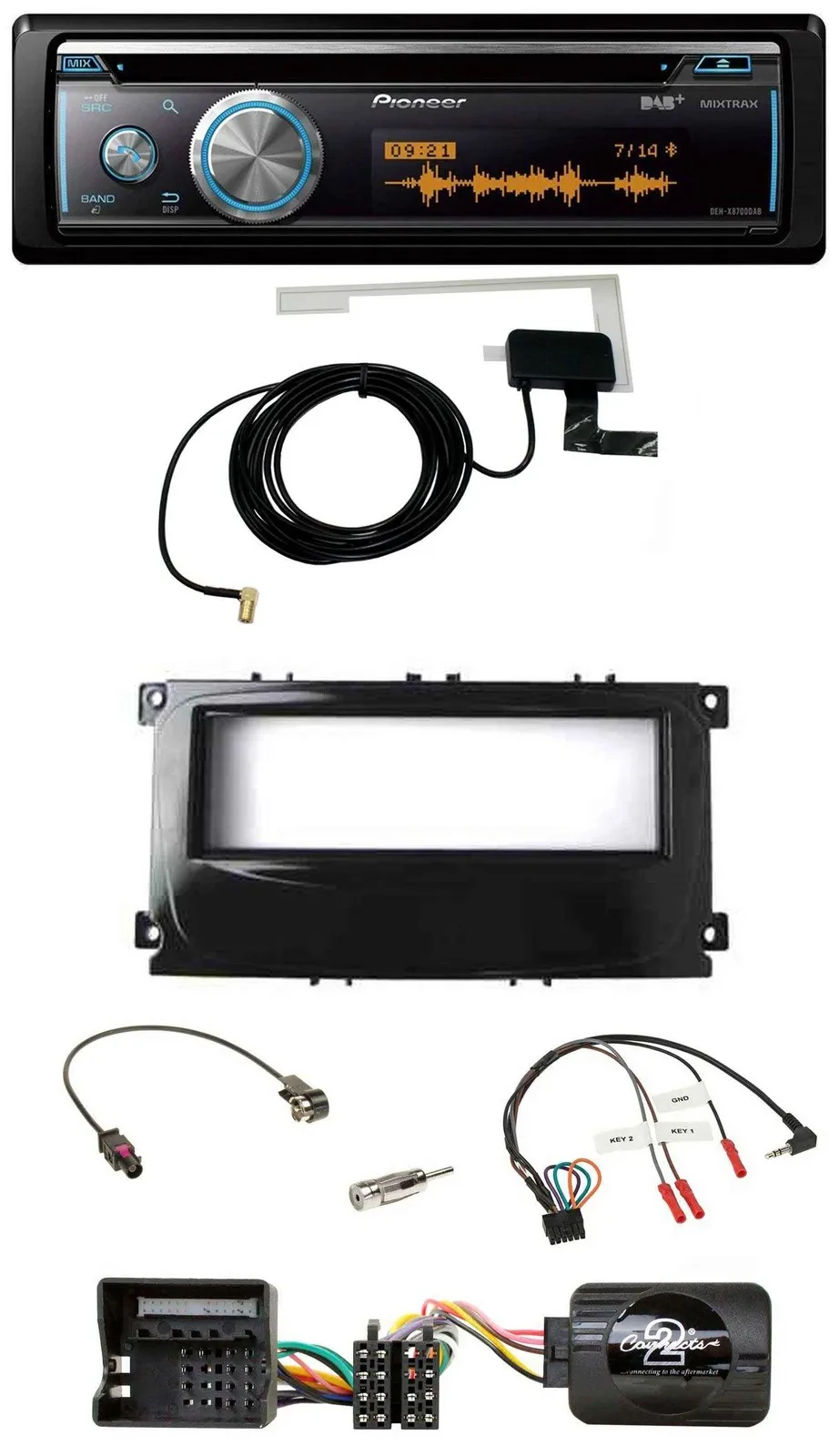 Pioneer Bluetooth DAB Lenkrad USB CD Autoradio für Ford Mondeo 2007-2014 S-Max p