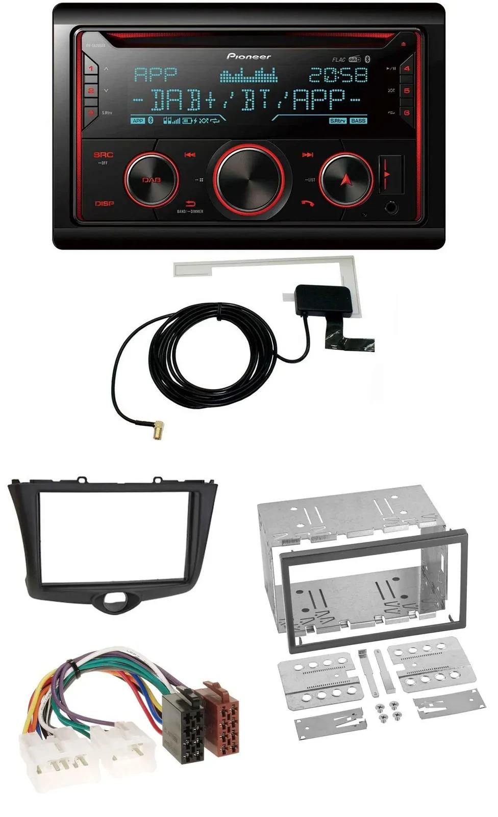 Автомагнитола Pioneer 2DIN, MP3, DAB, USB, CD, Bluetooth для Toyota Yaris (2003–2005)