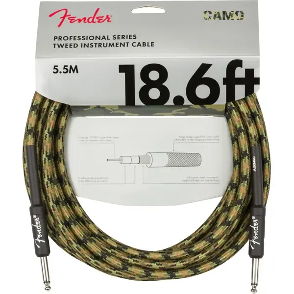 Инструментальный кабель Fender Professional Series Straight/Straight 18.6' Woodland Camouflage