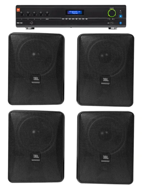 Настенная акустика JBL Control 25-1 Black с усилителем (4 штуки)