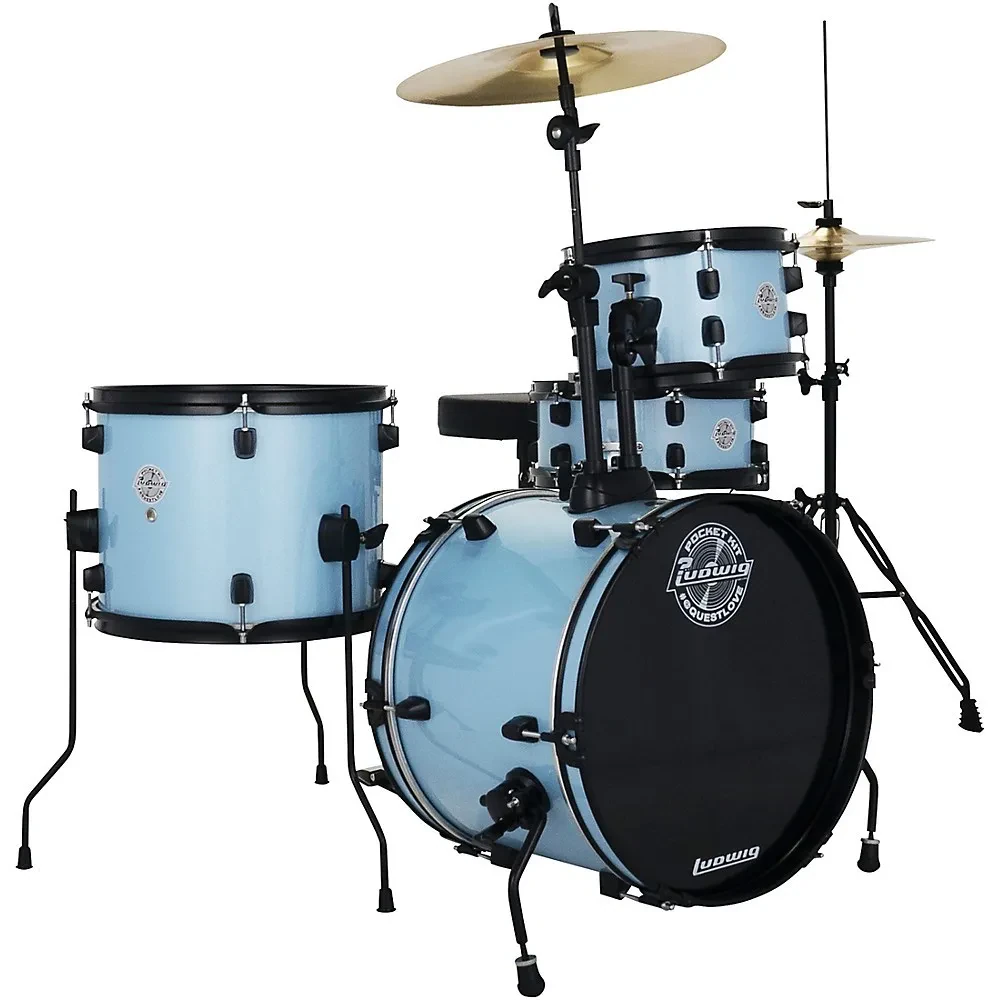 Ludwig Pocket Kit by Questlove Drum Set  Crystal Blue Sparkle