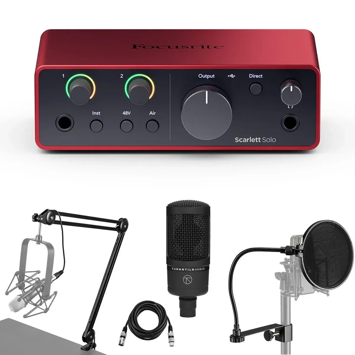 Аудиоинтерфейс Focusrite Scarlett Solo 4th Gen USB (набор)