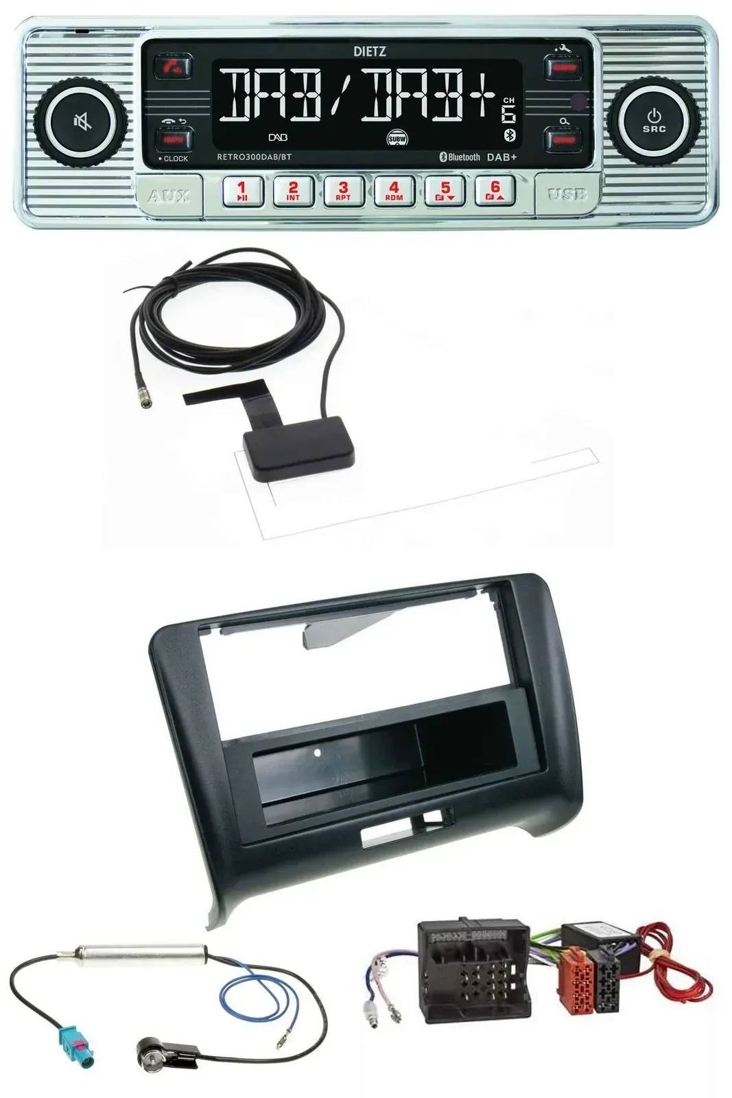 Dietz Bluetooth USB MP3 DAB Autoradio für Audi TT 06-14 Aktivsystem Quadlock