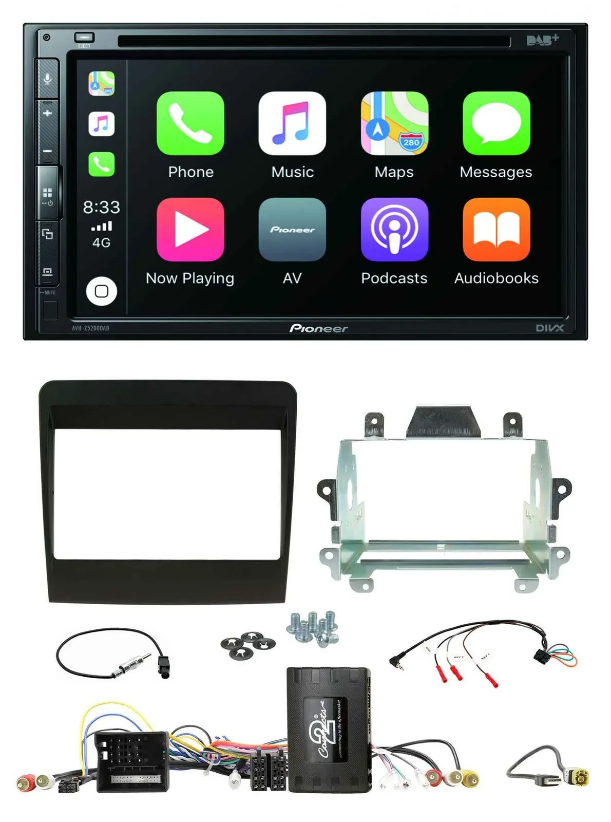 Pioneer DVD 2DIN Lenkrad DAB Bluetooth USB Autoradio für Porsche 911 991 2011-20