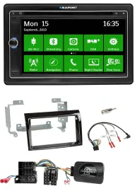 Blaupunkt Bluetooth 2DIN Lenkrad DAB USB TMC Navigation für Fiat Peugeot Citroen