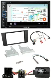 Alpine Bluetooth TMC USB DAB 2DIN Lenkrad Navigation für Audi A4 1999-2001