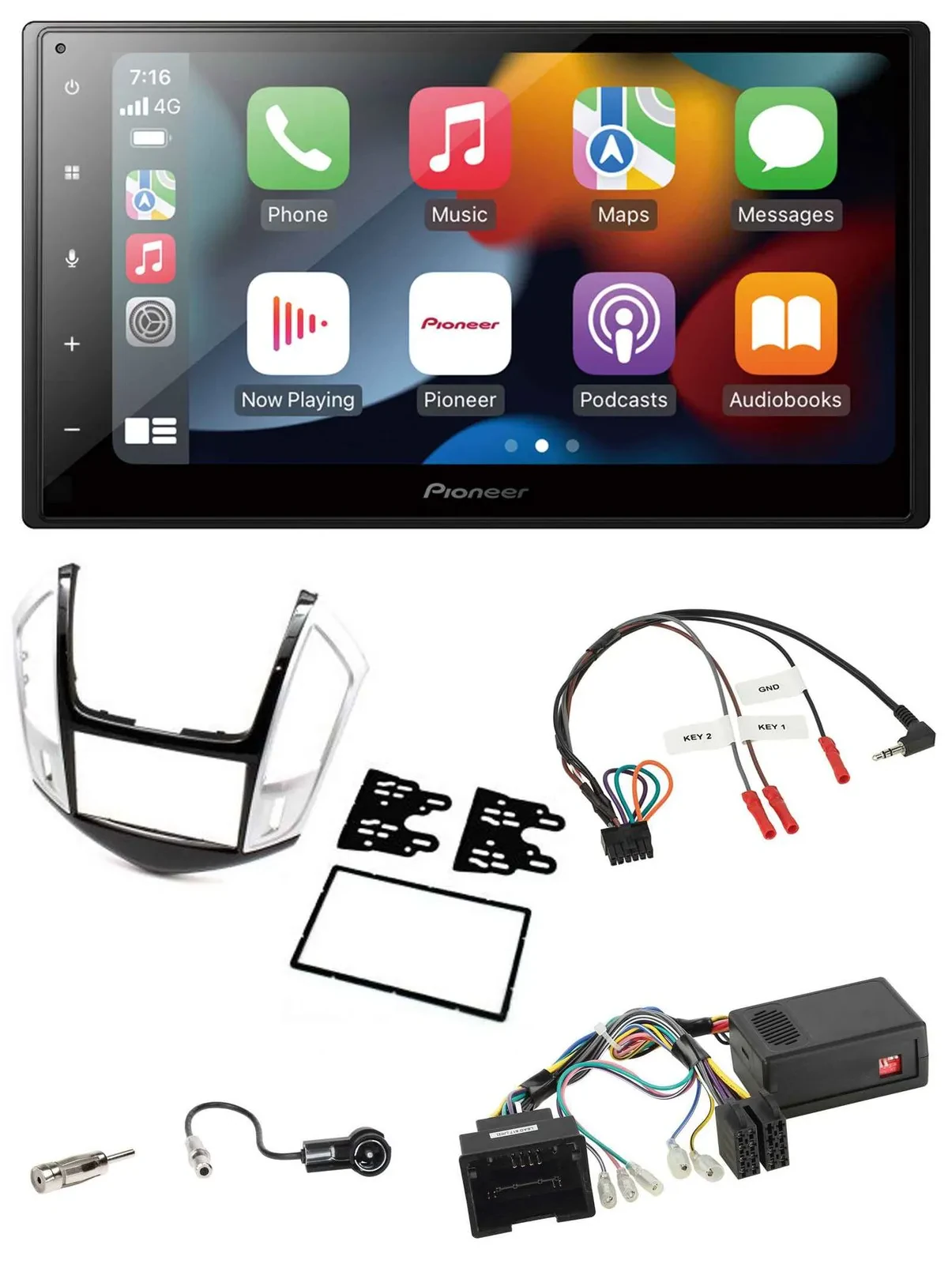 Автомагнитола Pioneer 2DIN, DAB, Bluetooth, USB, для Chevrolet Cruze (2011–2016), поддержка управления с руля