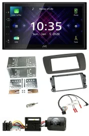JVC DAB 2DIN Lenkrad Bluetooth USB Autoradio für Seat Ibiza ab 08 tuam-grey