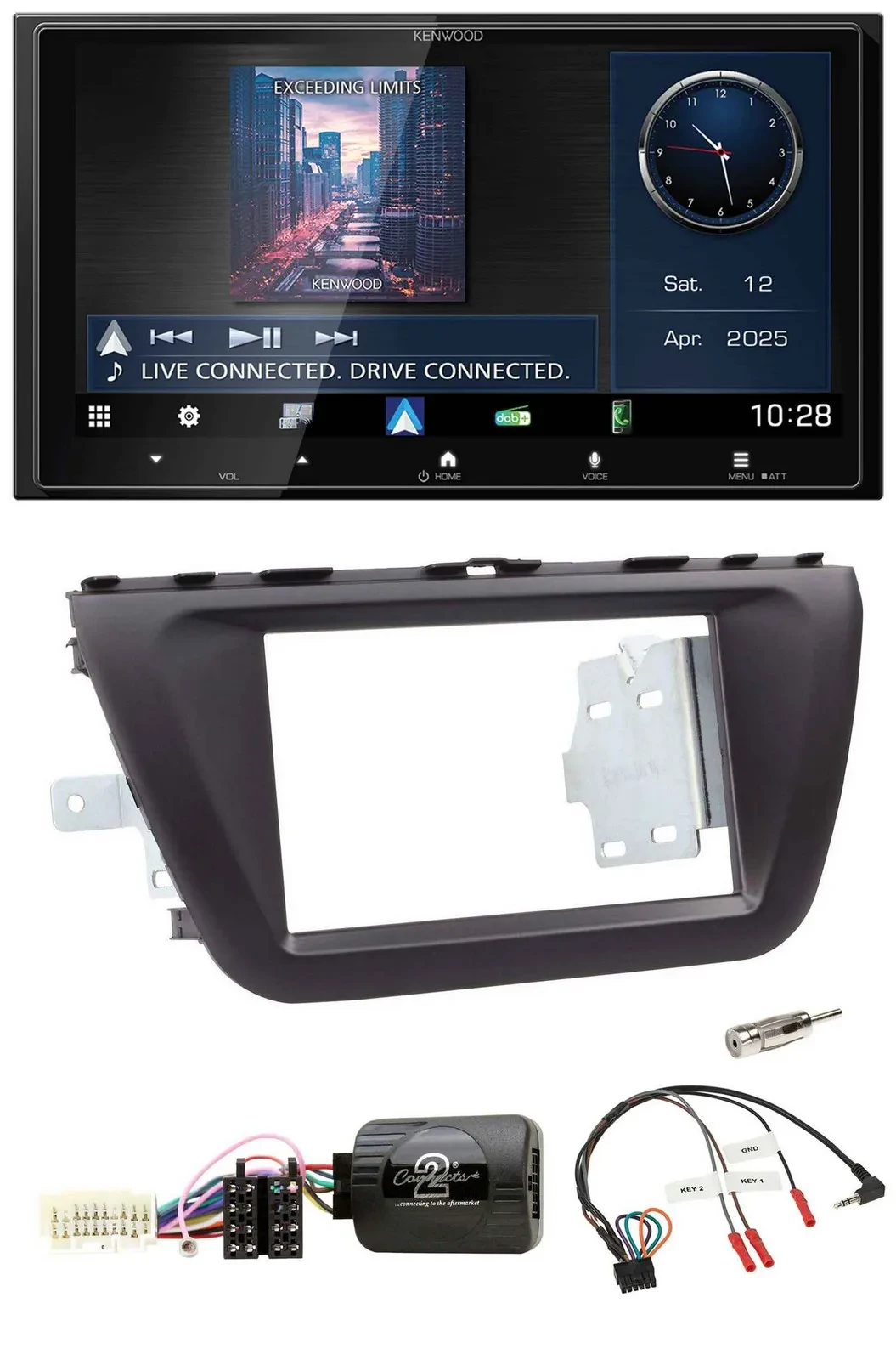 Kenwood Bluetooth 2DIN USB DAB Lenkrad Autoradio für Suzuki SX4 ab 2013
