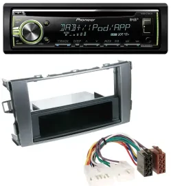 Автомагнитола для Toyota Auris (2007–2012) Pioneer DAB, CD, USB, AUX, MP3 антрацит-серая