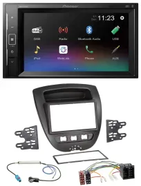Pioneer DAB MP3 2DIN Bluetooth USB Autoradio für Toyota Aygo Peugeot 107 Citroen