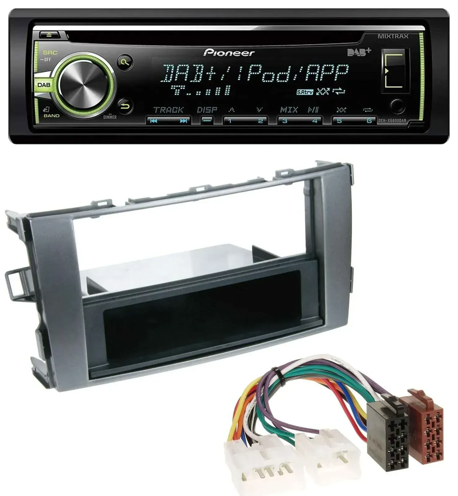 Автомагнитола для Toyota Auris (2007–2012) Pioneer DAB, CD, USB, AUX, MP3 антрацит-серая