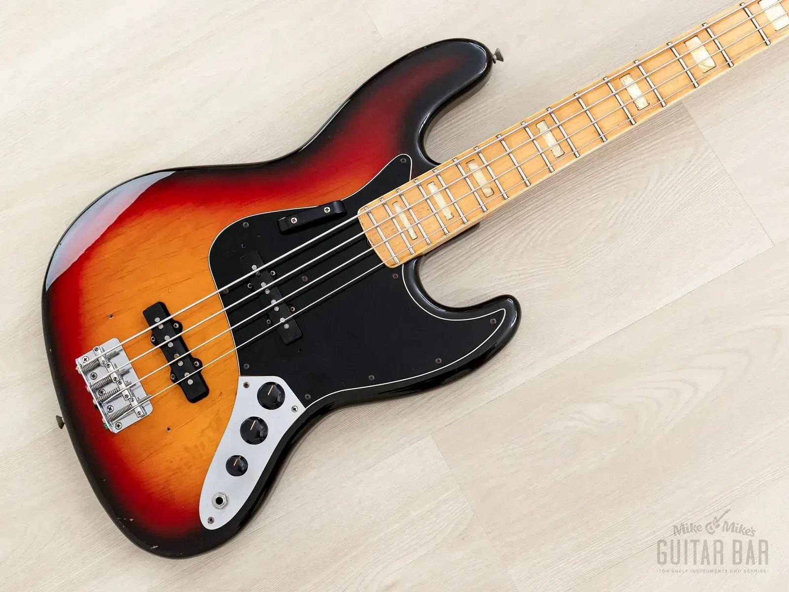 1973 Fender Jazz Bass Sunburst, Maple Board w/ Blocks & Binding, Case & Tags