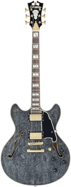 Электрогитара полуакустическая D'Angelico Excel DC Semi-Hollow Humbuckers Stopbar Tailpiece Black Dog