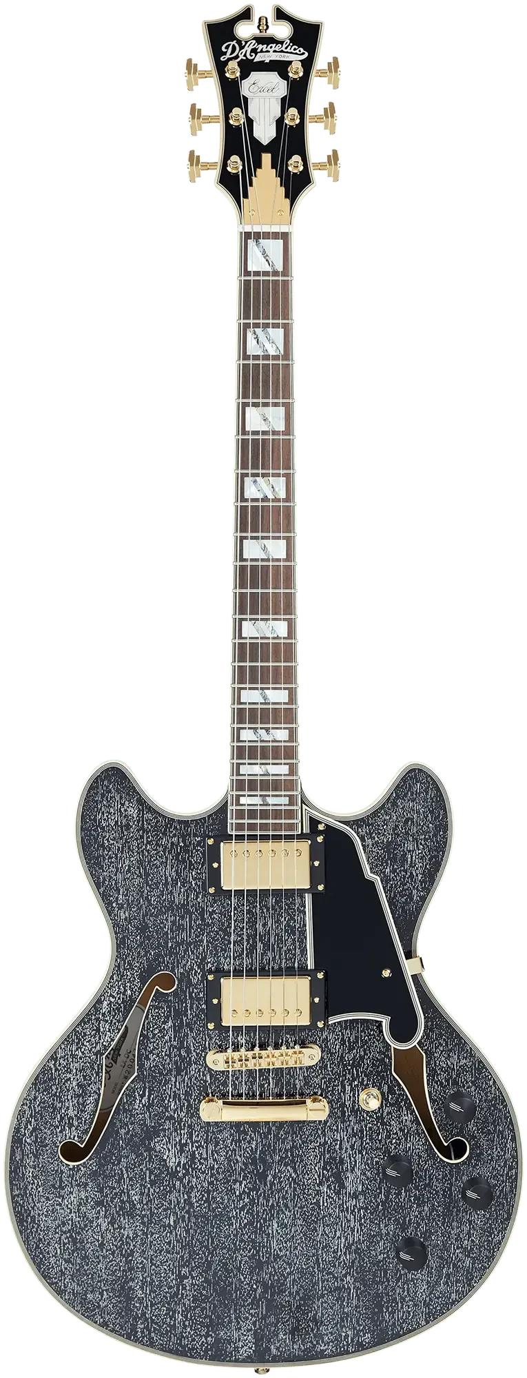 Электрогитара полуакустическая D'Angelico Excel DC Semi-Hollow Humbuckers Stopbar Tailpiece Black Dog