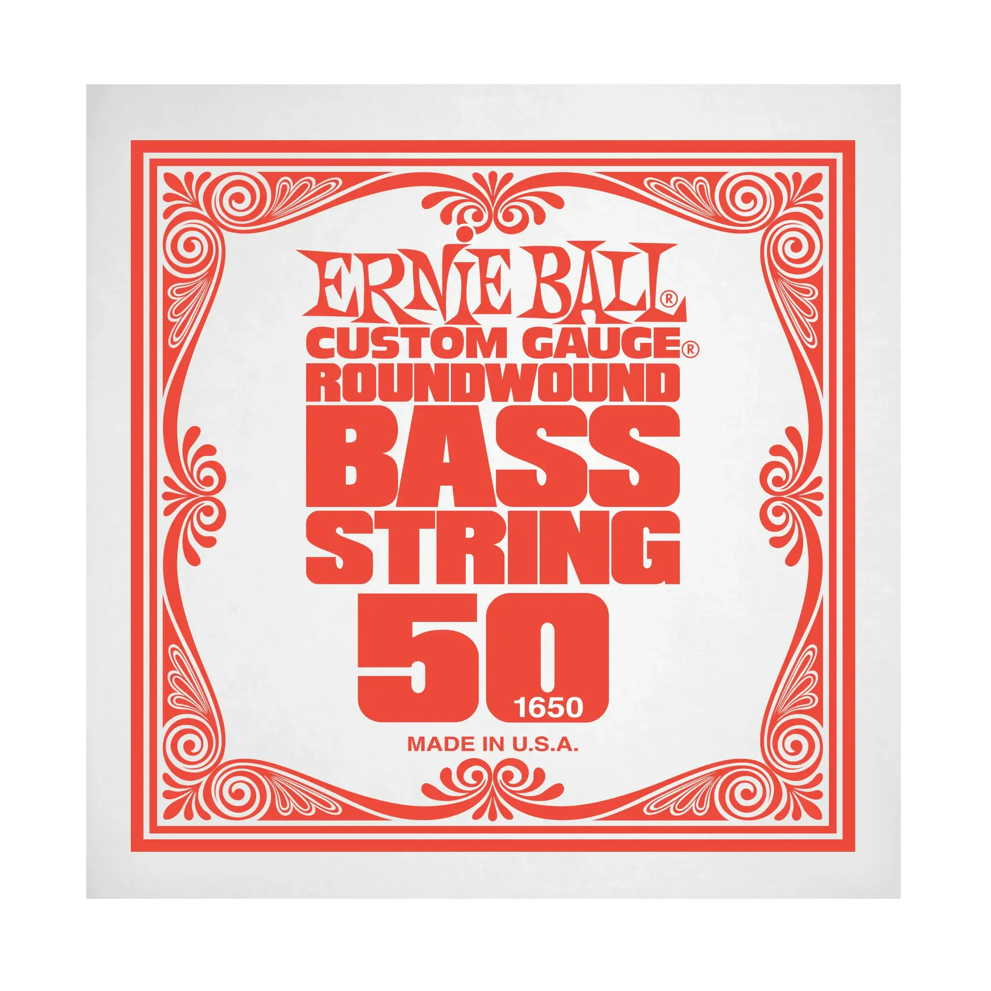 Струна для бас-гитары Ernie Ball P01650, сталь никелированная, круглая оплетка, калибр 50