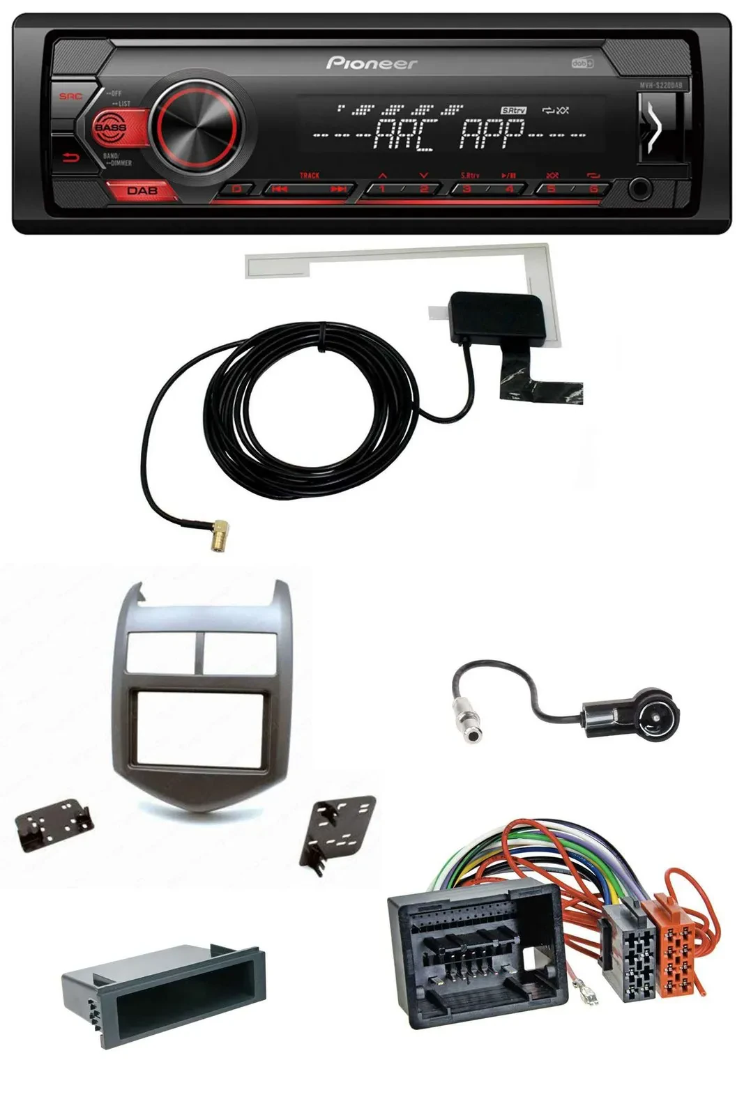 Автомагнитола для Chevrolet Aveo/Sonic (с 2011) Pioneer 1DIN USB DAB MP3 AUX