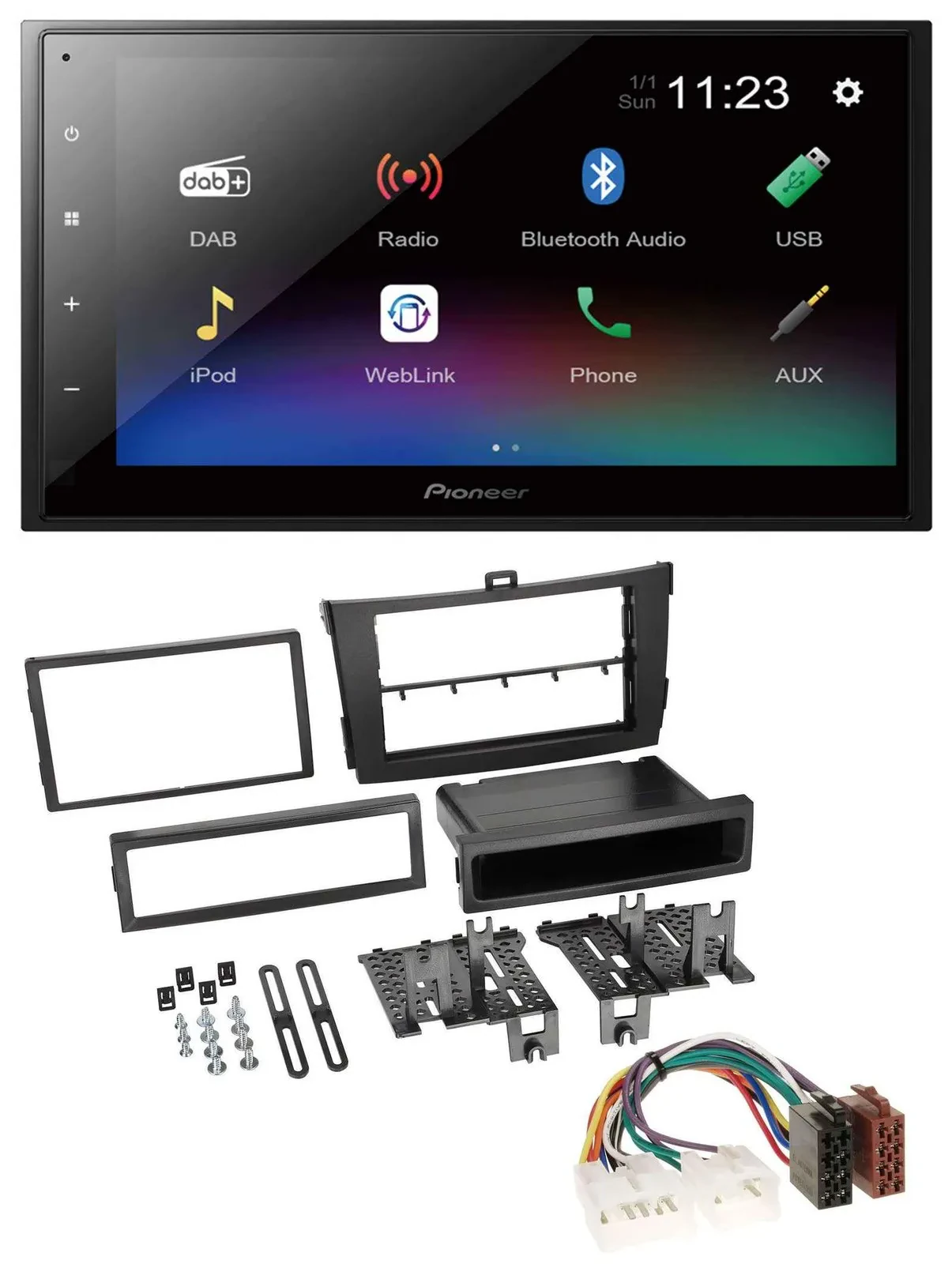 Pioneer USB Bluetooth DAB 2DIN MP3 Autoradio für Toyota Corolla 09-13 schwarz