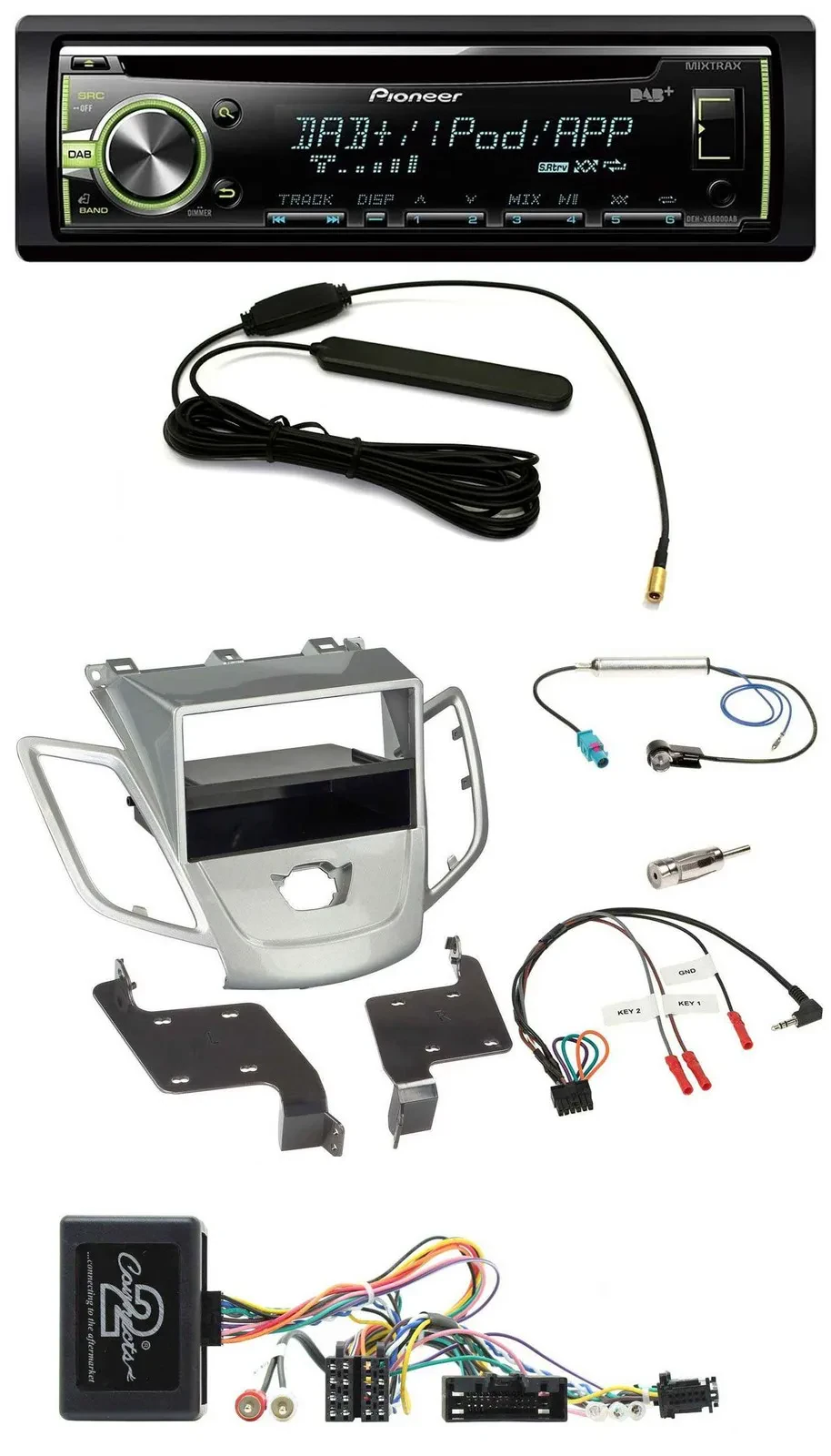 Pioneer MP3 USB CD DAB Lenkrad Autoradio x für Ford Fiesta 2010-13 ohne Display