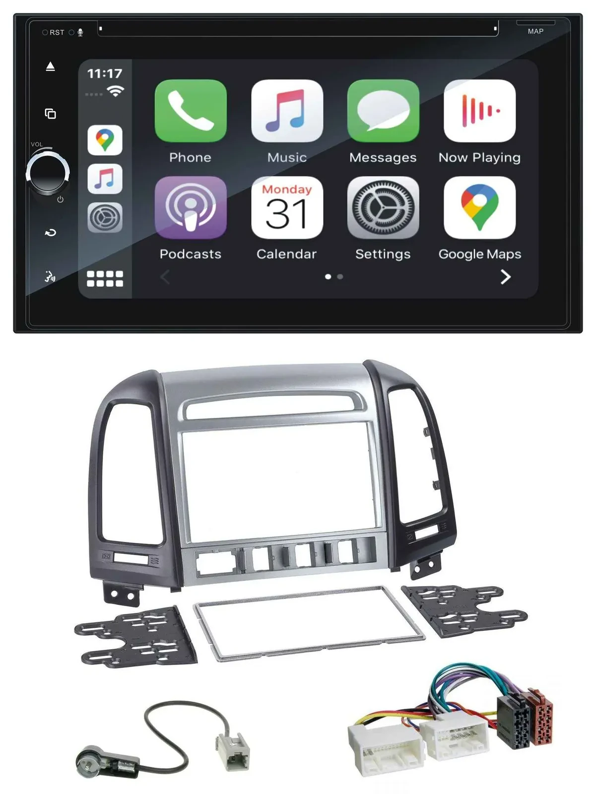 Blaupunkt 2DIN Bluetooth DAB USB DVD MP3 Autoradio für Hyundai Santa Fe 4 Schalt