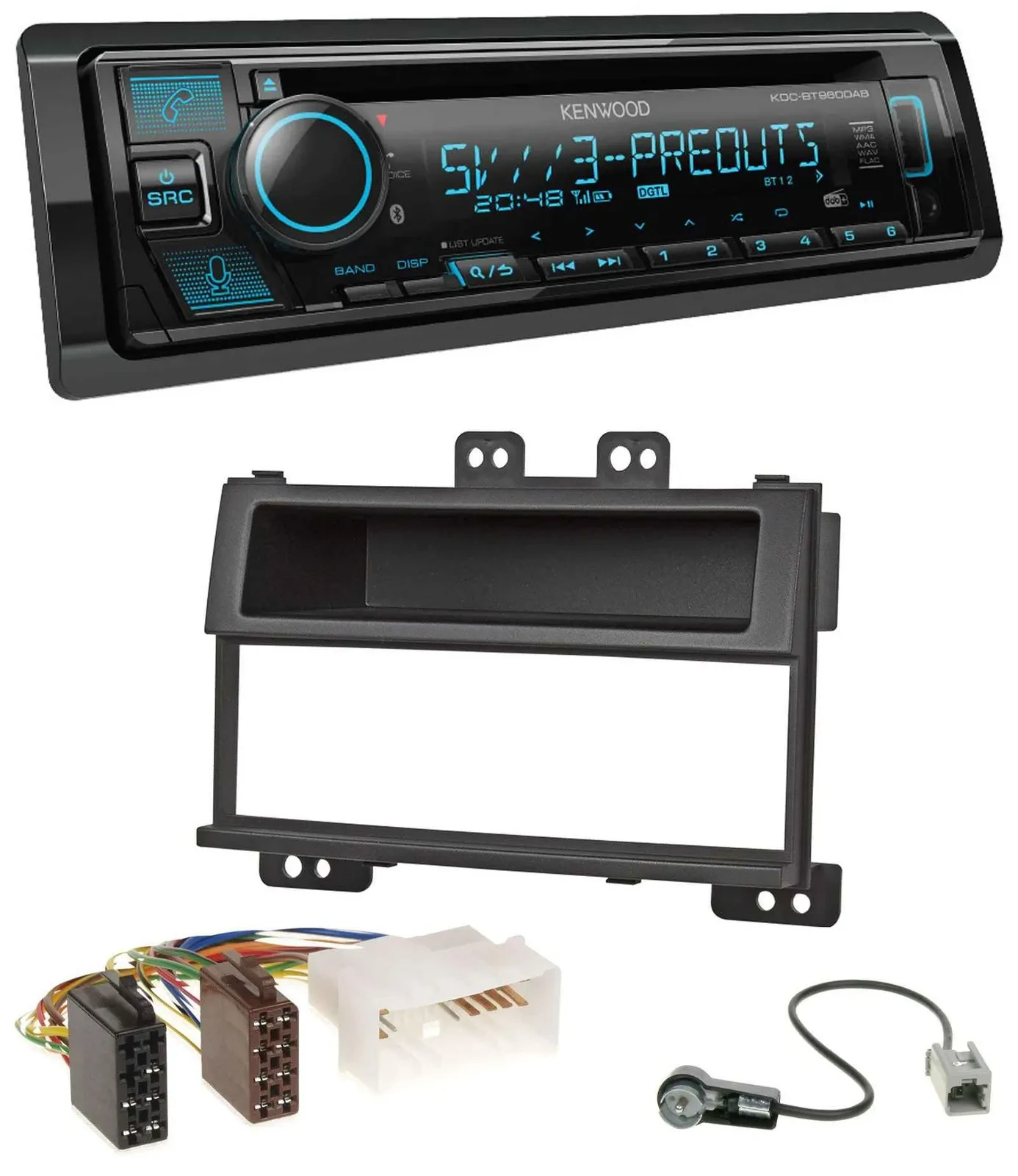 Автомагнитола для Hyundai i20 (2008–2011) Kenwood Bluetooth, USB, CD, MP3, DAB