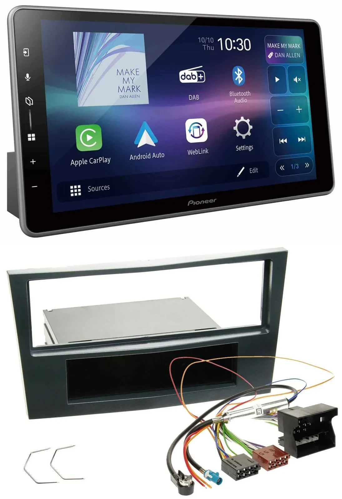 Pioneer Bluetooth USB DAB MP3 Autoradio für Opel Corsa D ab 2005 Stealth Schwarz