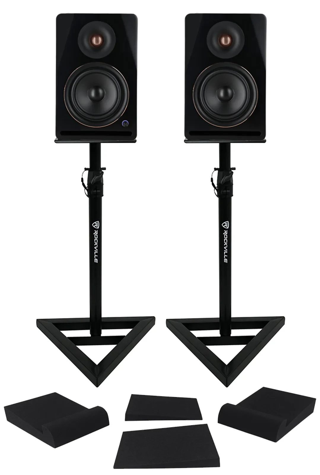 Студийный монитор Rockville APM6B v2 6.5" активный USB, Bluetooth (набор, пара) со стойками