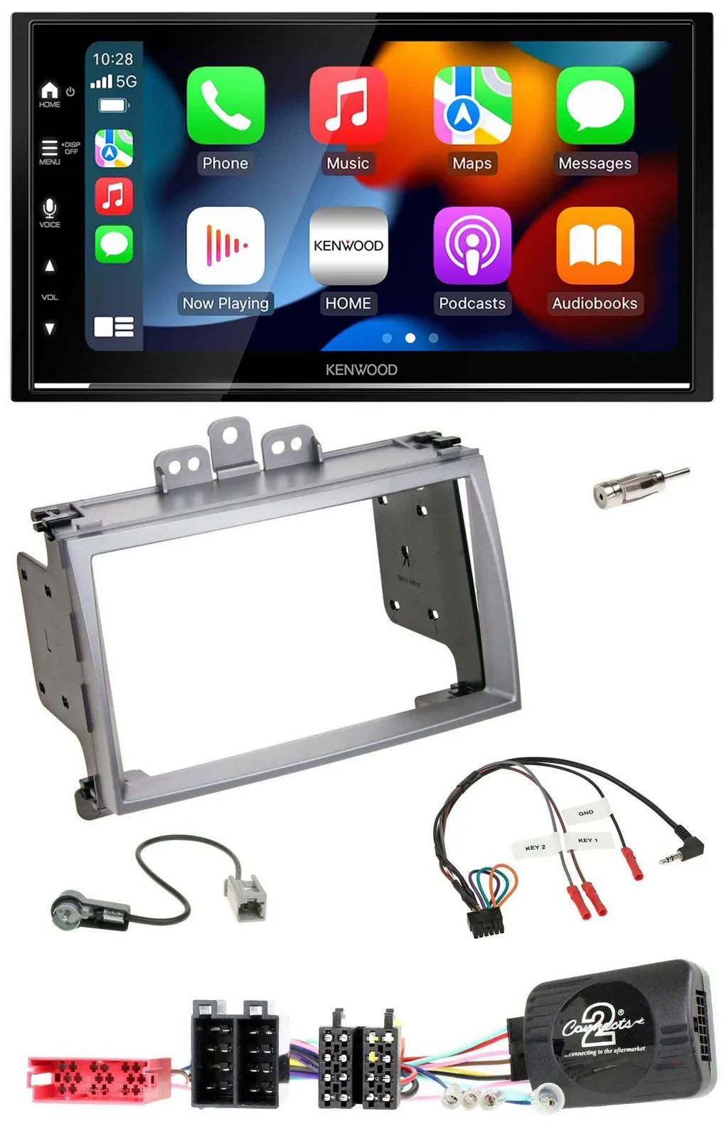 Kenwood DAB USB Bluetooth 2DIN Lenkrad Autoradio für Hyundai i20 2009-2012 silbe