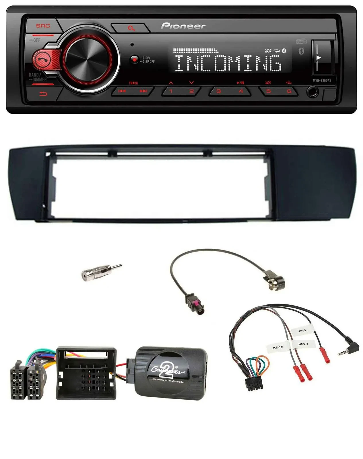 Pioneer Bluetooth USB DAB Lenkrad Autoradio für BMW X3 04-10 E83 seitlich