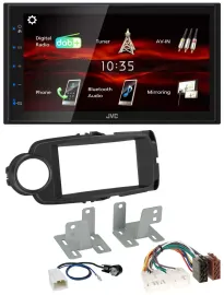 JVC USB Bluetooth MP3 DAB 2DIN Autoradio für Toyota Yaris 11-20 schwarz