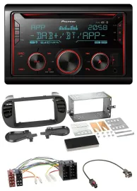Pioneer 2DIN DAB MP3 Bluetooth USB CD Autoradio für Fiat 500 ISO ab 12 soft touc