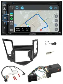 Автомагнитола Alpine 2DIN, DAB, TMC, Bluetooth, USB, навигация, совместима с кнопками на руле, для Chevrolet Cruze (с 05/2009)